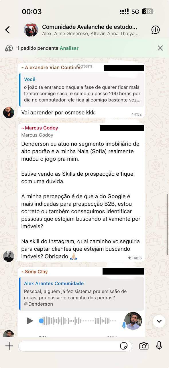 Print inteiro da tela do celular com o depoimento 6 de 10 de um membro da comunidade